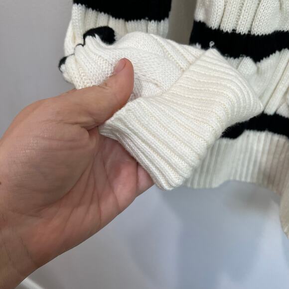 Talbots Striped Cotton Blend Sweater Size XL Nautical Gold Buttons - Picture 7 of 9